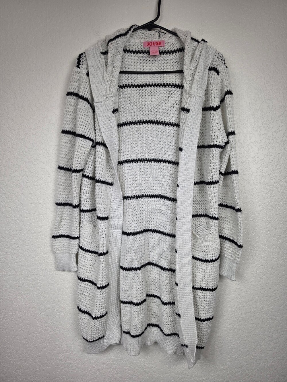 Coco & Shay Long Hooded Cardigan Sweater Large